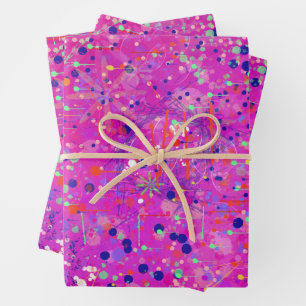 Feuille De Papier Cadeau Impression abstraite Jubilé Magenta 