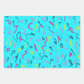 Feuille De Papier Cadeau Impression bleue avec Vibes des années 90 (Devant 2)