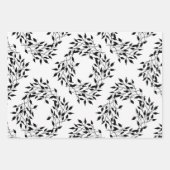 Feuille De Papier Cadeau Impression botanique noir blanc (Devant 2)