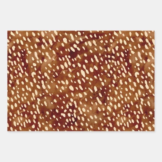 Feuille De Papier Cadeau Impression de cerfs aquarelle (Devant)