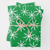 Feuille De Papier Cadeau Impression de flacon à neige vert (En situation)