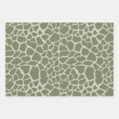 Feuille De Papier Cadeau Impression de girafe verte Sage (Devant 3)