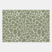 Feuille De Papier Cadeau Impression de girafe verte Sage (Devant)