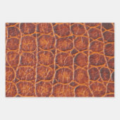 Feuille De Papier Cadeau Impression de la peau de l'alligator Brown rouge (Devant)