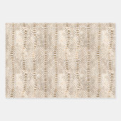 Feuille De Papier Cadeau Impression de serpent blanc or (Devant)