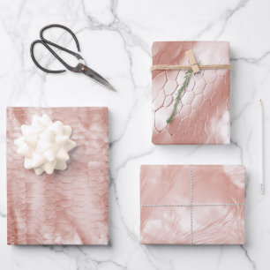 Feuille De Papier Cadeau Impression de serpent rose pâle rose