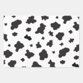 Feuille De Papier Cadeau Impression de vache noir et blanc (Devant 2)