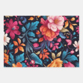 Feuille De Papier Cadeau Impression florale (Devant)