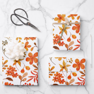 Feuille De Papier Cadeau Impression florale aquarelle