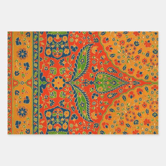 Feuille De Papier Cadeau Impression florale persane décorative (Devant 2)