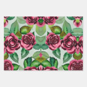 Feuille De Papier Cadeau Impression florale Rose de Bourgogne (Devant 3)