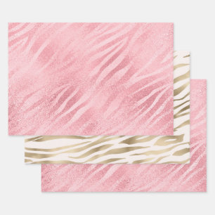 Feuille De Papier Cadeau Impression Glam Pink Zebra