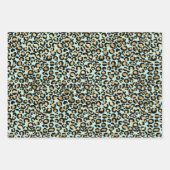 Feuille De Papier Cadeau Impression guépard Fond Bleu (Devant 3)