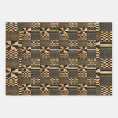 Feuille De Papier Cadeau Impression Kwanzaa Kente (Noir/Or) (Devant)