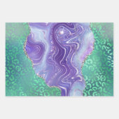 Feuille De Papier Cadeau Impression léopard agate avec paillettes et tons d (Devant 2)