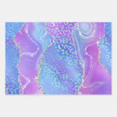 Feuille De Papier Cadeau Impression léopard agate avec paillettes et tons d (Devant)