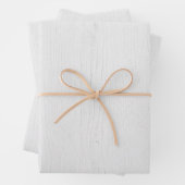 Feuille De Papier Cadeau Impression numérique en bois rustique blanc (En situation)