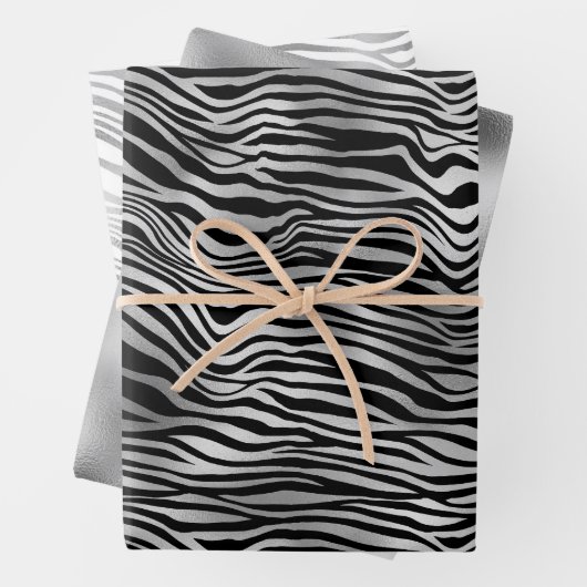 Feuille De Papier Cadeau Impression Zebra (En situation)