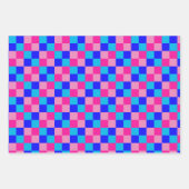 Feuille De Papier Cadeau Imprimé à carreaux rose et bleu (Devant 2)