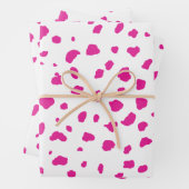 Feuille De Papier Cadeau imprimé de vache rose pastel (En situation)