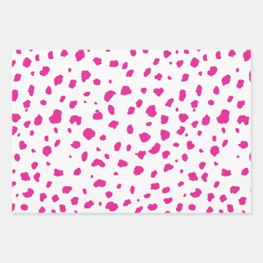 Feuille De Papier Cadeau imprimé de vache rose pastel (Devant)