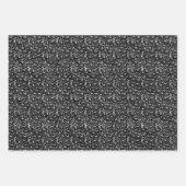 Feuille De Papier Cadeau Imprimé léopard noir et gris argenté (Devant 3)