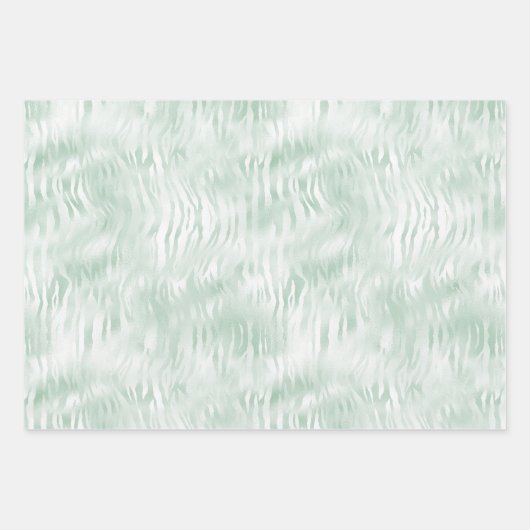 Feuille De Papier Cadeau Imprimer Zebra Mint Glam (Devant)