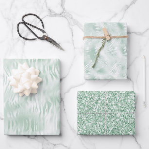 Feuille De Papier Cadeau Imprimer Zebra Mint Glam
