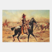 Feuille De Papier Cadeau "In the Alkali" Western Art by Charles M Russell (Devant)
