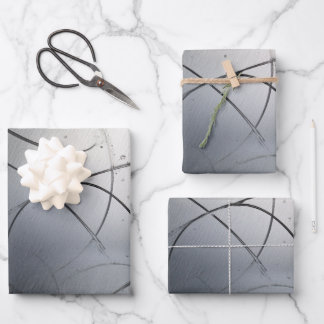 Feuille De Papier Cadeau Industrial Brushed Metal Texture with Scratches