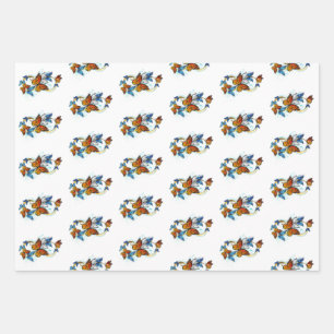 Feuille De Papier Cadeau Infinité de papillons monarques