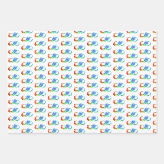 Feuille De Papier Cadeau Infinity avec méduse arc-en-ciel (Devant 3)