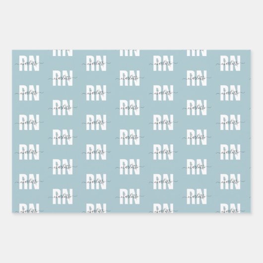 Feuille De Papier Cadeau Infirmière inscrite à la RN personnalisée Chic (Devant 2)