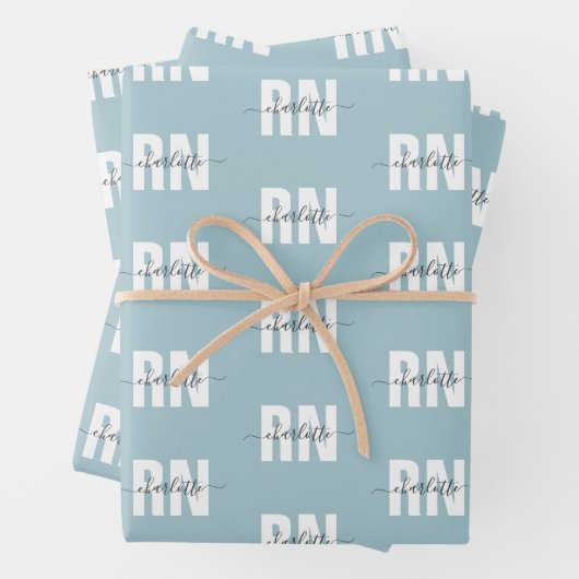 Feuille De Papier Cadeau Infirmière inscrite à la RN personnalisée Chic (En situation)