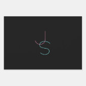 Feuille De Papier Cadeau Initiales modernes élégantes et modifiables (Devant 2)