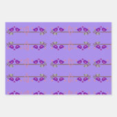 Feuille De Papier Cadeau Inséparables violets (Devant 3)