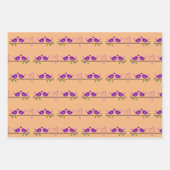 Feuille De Papier Cadeau Inséparables violets (Devant)
