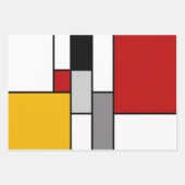 Feuille De Papier Cadeau Inspiration mondrienne colorée (Devant)