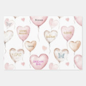 Feuille De Papier Cadeau Inspirational Pink Cream Hearts (Devant)