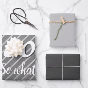 Feuille De Papier Cadeau Inspirationnel Moderne Élégant Gris 60e Anniversai