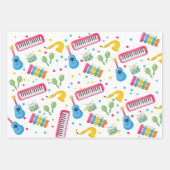 Feuille De Papier Cadeau Instruments de musique anniversaire de enfant (Devant 2)