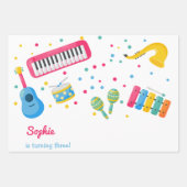 Feuille De Papier Cadeau Instruments de musique anniversaire de enfant (Devant)
