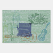 Feuille De Papier Cadeau Instruments de musique vintages (Devant 3)