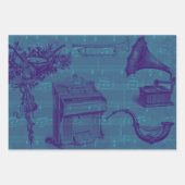 Feuille De Papier Cadeau Instruments de musique vintages (Devant 2)