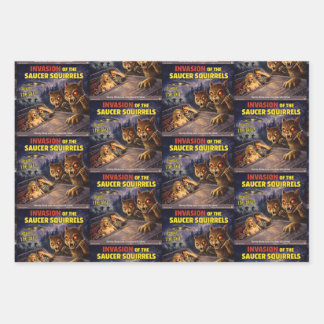 Feuille De Papier Cadeau Invasion of the Saucer Squirrels