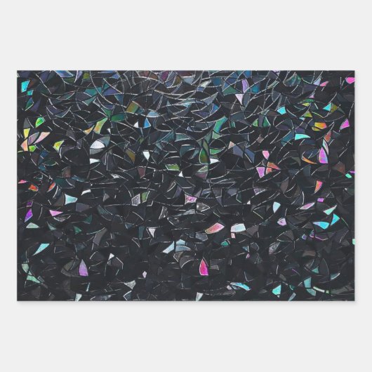 Feuille De Papier Cadeau Iridescent Abstract Stained Glass Pattern (Devant 3)