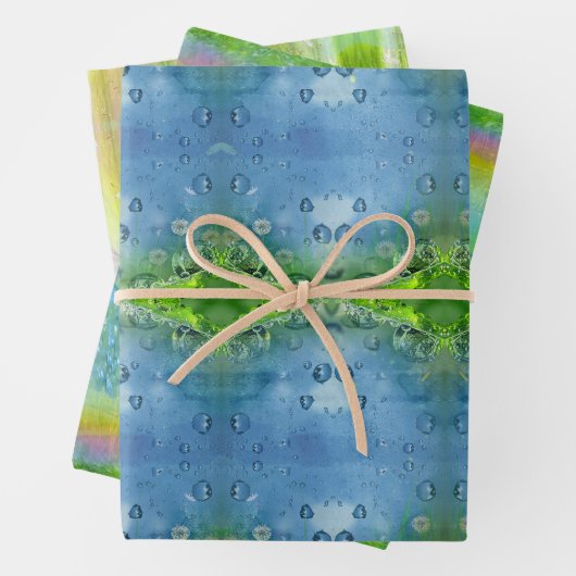 Feuille De Papier Cadeau Iridescent, Magical, Elegant, Nature (En situation)