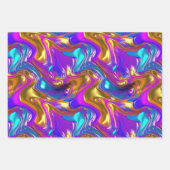 Feuille De Papier Cadeau Iridescente Liquid Chrome Effet Design (Devant 2)