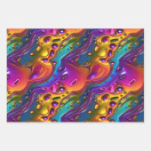 Feuille De Papier Cadeau Iridescente Liquid Chrome Effet Design (Devant)