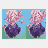 Feuille De Papier Cadeau Iris Violet Iris Iris fleur Aquarelle Peinture (Devant)